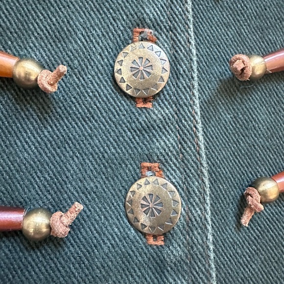 Double D Ranch Vintage Denim Fringe Jacket – Cropped Western Cowgirl M - Picture 6 of 16